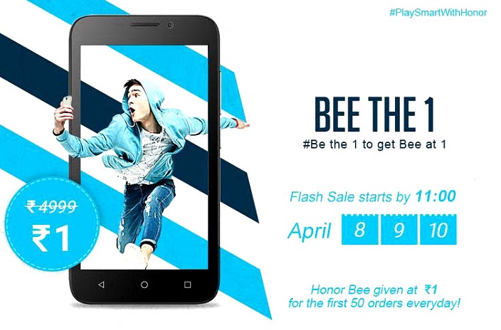 Get Honor Bee Smartphone worth Rs 4999 for just 1 rupee in a flash sale