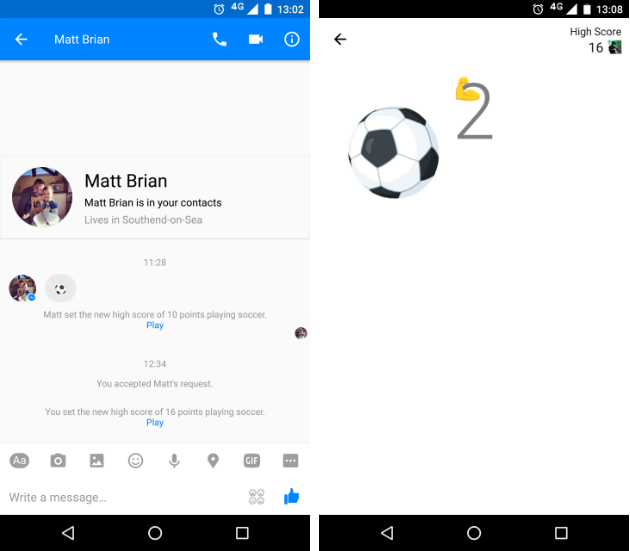 How to play football in facebook messenger