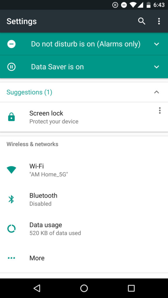 New Settings in Android 7.0 Nougat