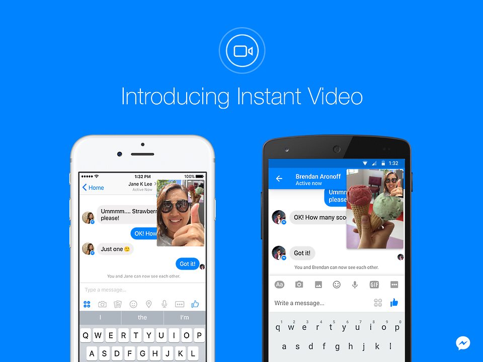 Instant Video feature in Facebook Messenger