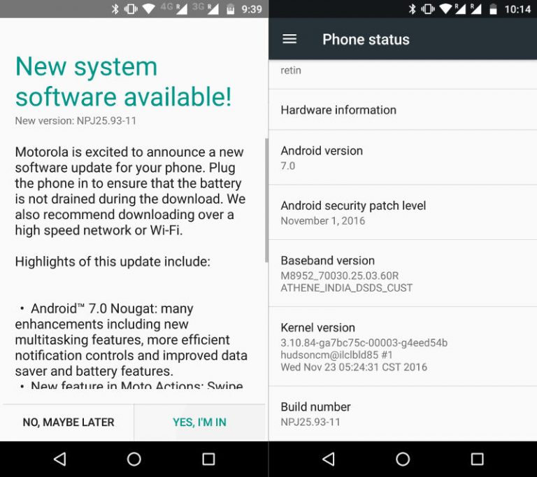 Android 7.0 Nougat update for Moto G4 and Moto G4 Plus