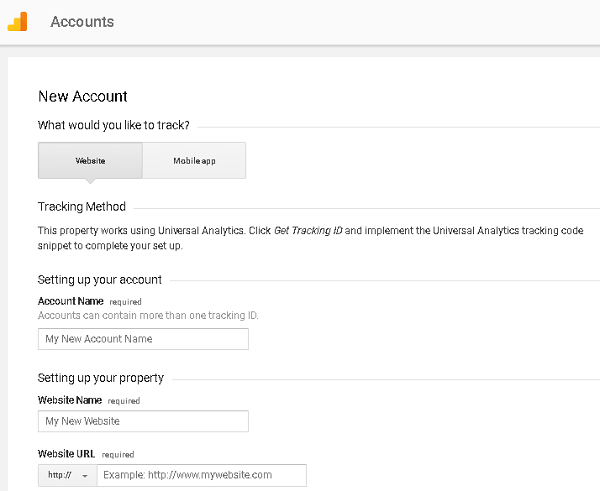 Steps to add website in Google Analytics