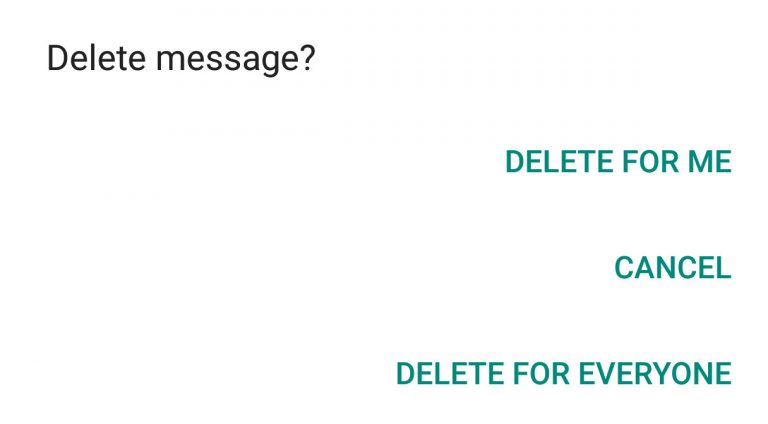 how to recall message on Whatsapp