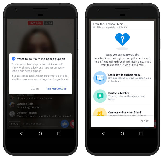 Facebook Suicide Prevention AI software