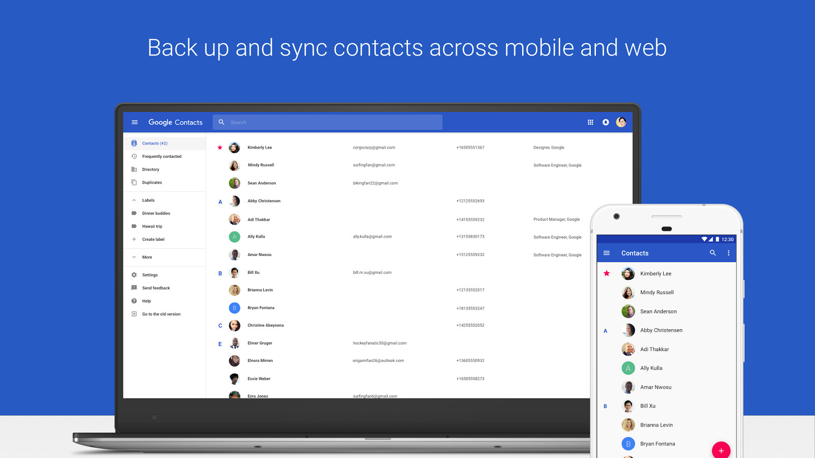 google contacts for android gets a major update