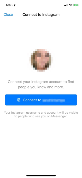 Instagram contacts to Facebook Messenger