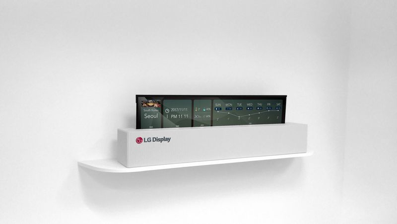 LGD 65 inch UHD rollable OLED display by LG