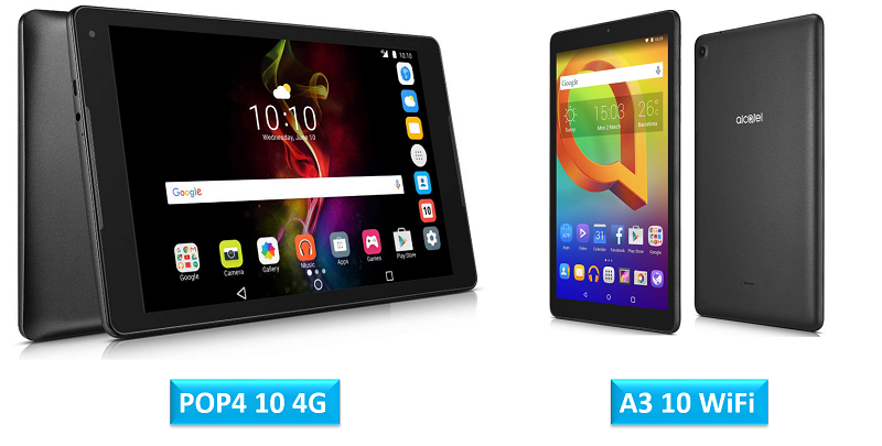 Alcatel POP4 10 4G and Alcatel A3 10 WiFi tablets