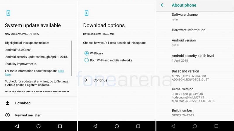 Moto Z Play Android 8.0 Oreo update
