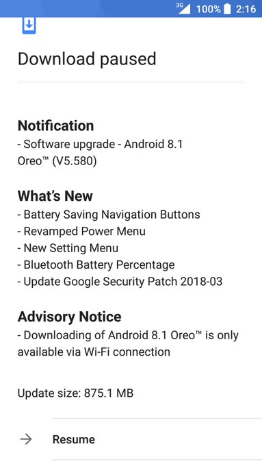 Nokia 3 Android Oreo Update