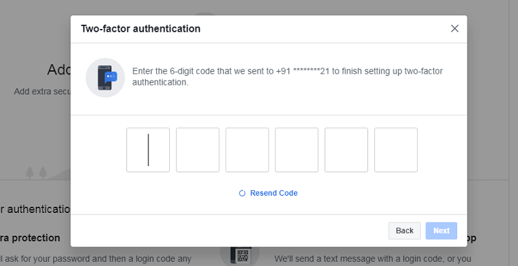Validate two-factor authentication