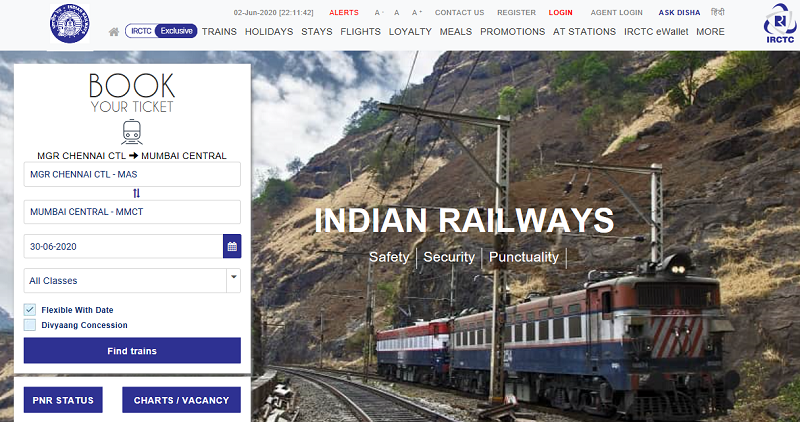 how to book train ticket online