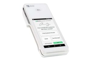electronic payments through a device like the Clover Flex terminal