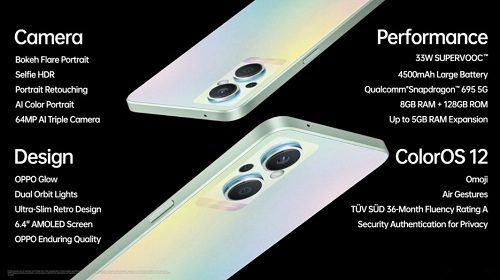 OPPO Reno7 Z 5G with 6.43″ FHD+ AMOLED display and Dual orbit lights ...