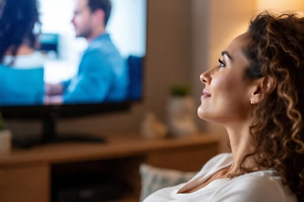 Girl watching TV