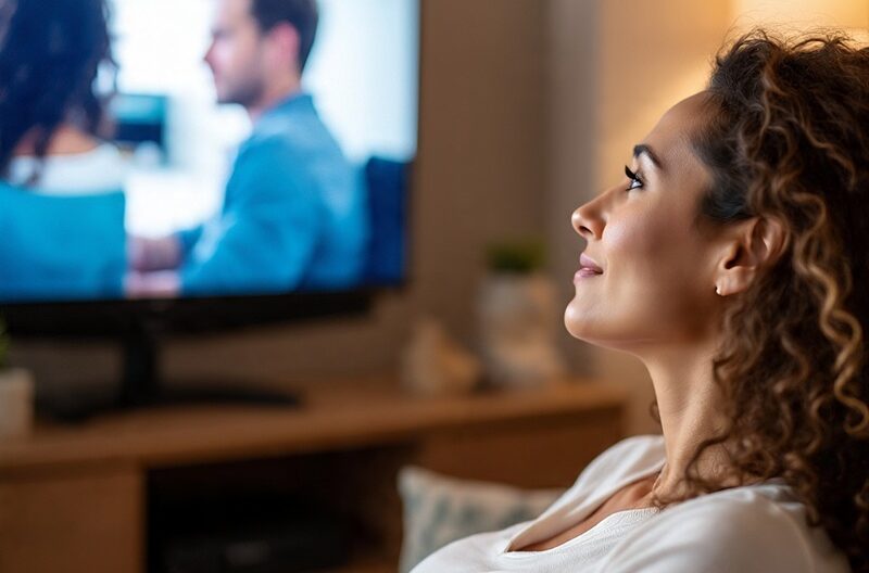 Girl watching TV